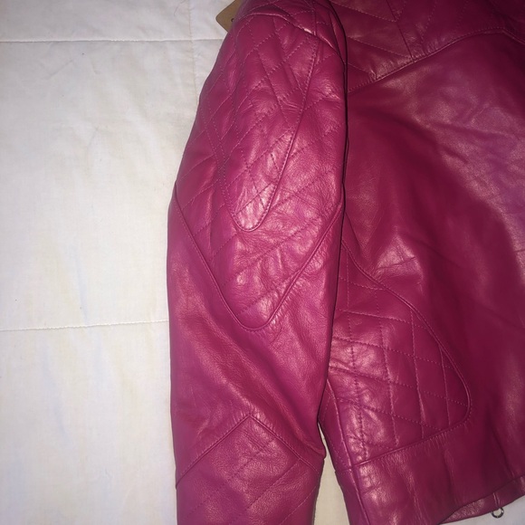 Pink Leather Insulated Jacket by LeatherCulture - Picture 10 of 11